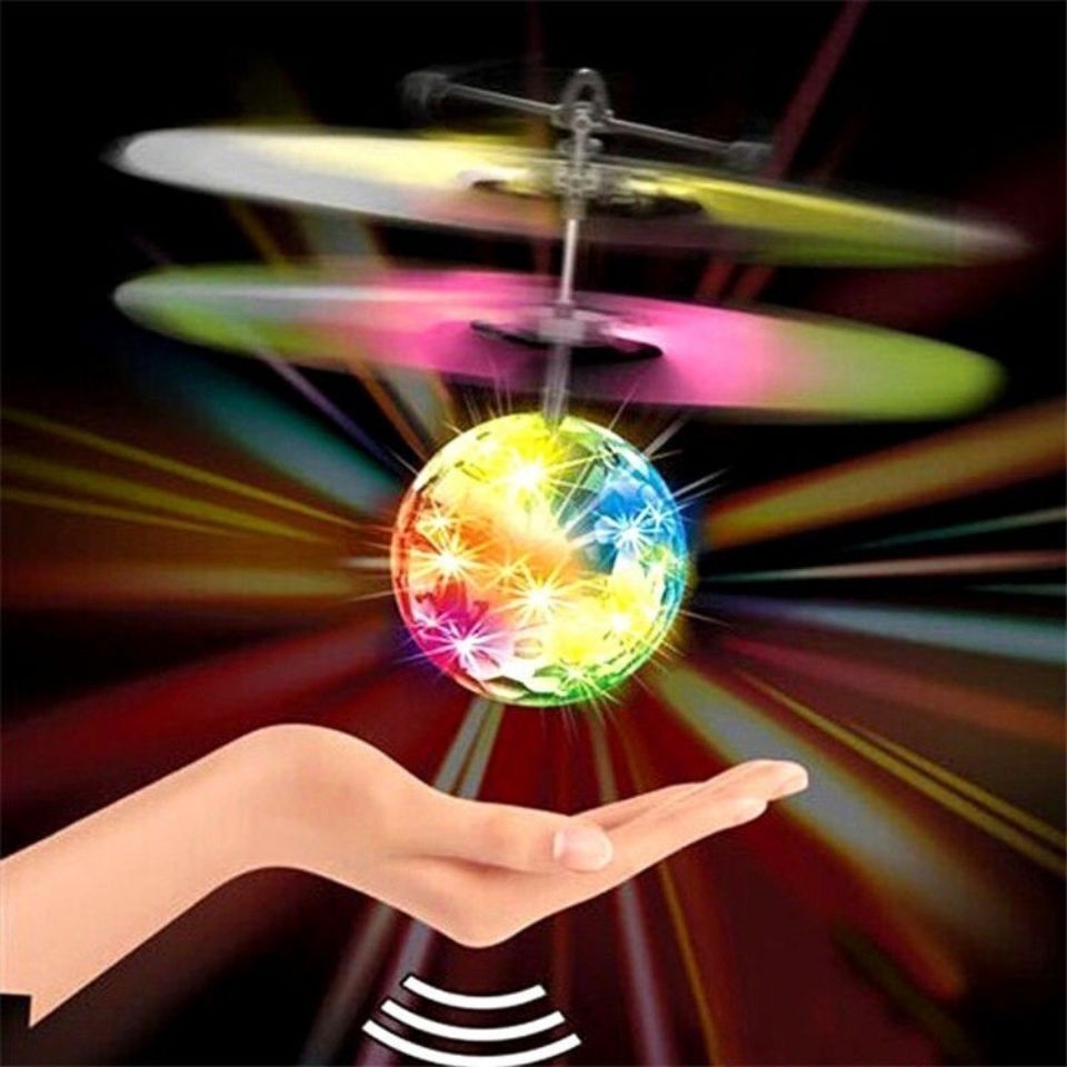 Jiebeihuang Wholesale Colorful Light Suspension Induction Transparent Flying Ball USB Charging Novel Flying Toy