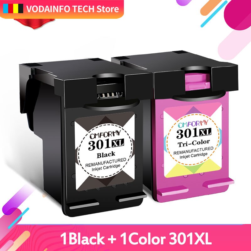 Royek Re-manufactured Ink Cartridge Compatible for HP 301 301XL INK DeskJet 1050 2050 3050 2150 1510 2540 Printer Full
