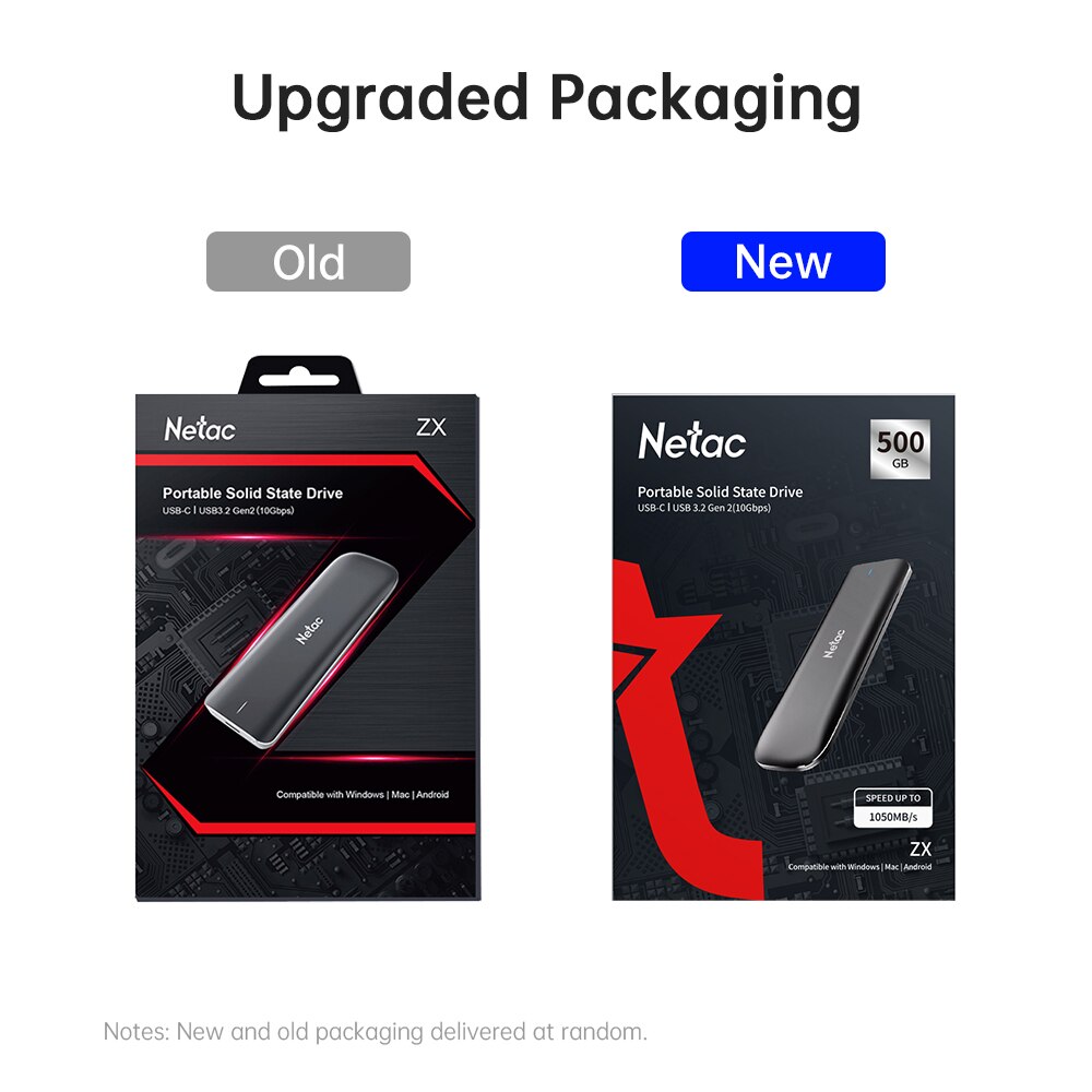 Netac External SSD 500GB 250GB Portable SSD 1TB 2TB SSD External Hard drive USB 3.2 Type C External Solid State Drive For Laptop