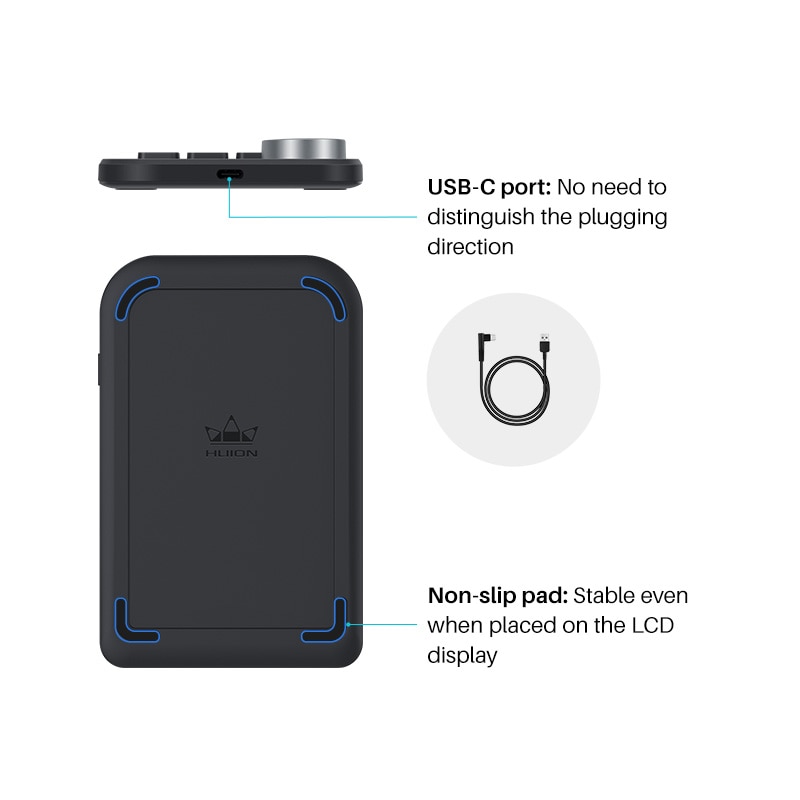 HUION KD100 Keydial Mini Keyboard for Graphics Drawing Tablet Multifunction Wireless Digital Keyboard Keypad 18 Shortcut Keys