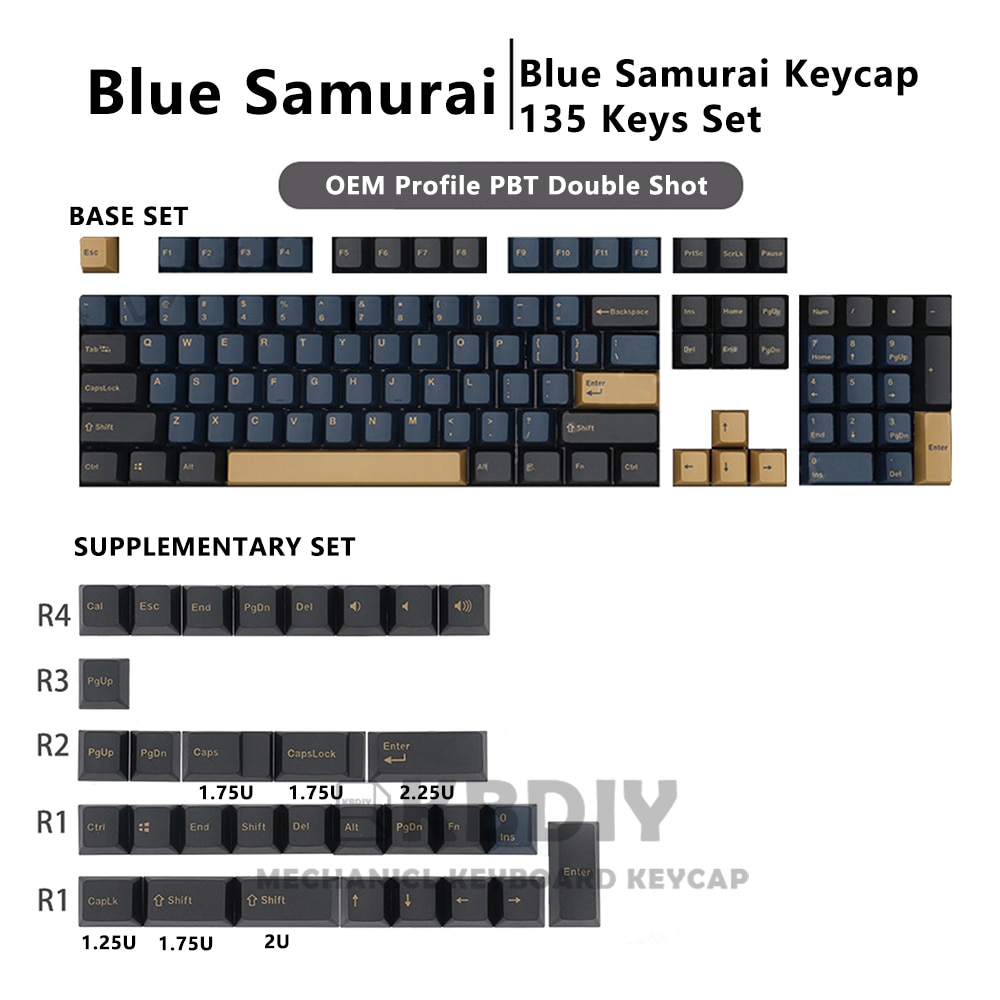 KBDiy GMK Keycap Clone Olivia Arctic Red Blue Samurai Darling Rudy OEM Profile Double Shot PBT Keycaps for Mechanicla Keyboard