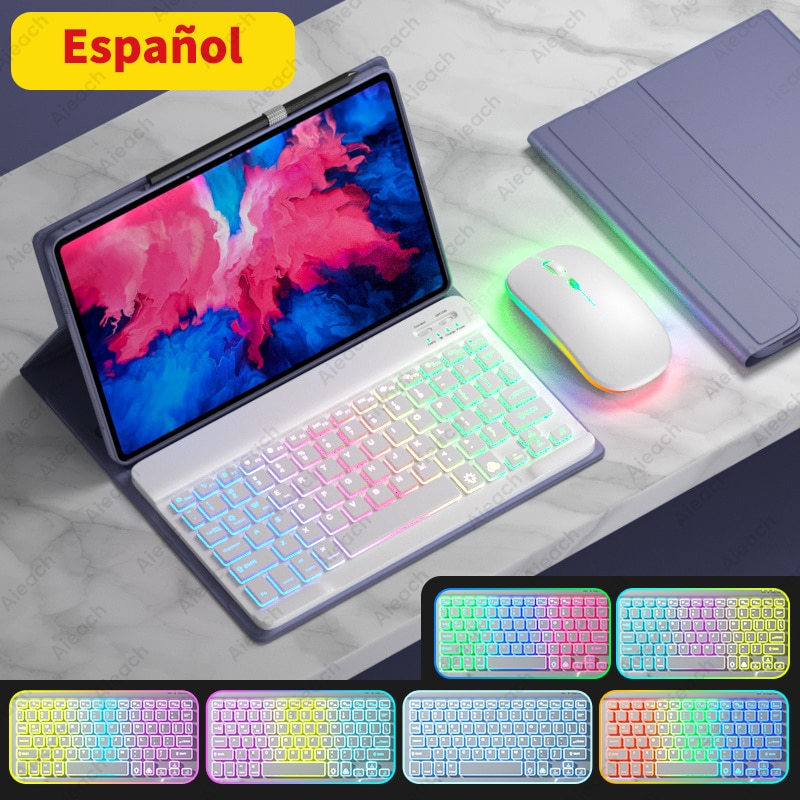 AIEACH Keyboard Case For Lenovo Tab P11 Pro P11 Plus P12 M10 3rd gen Case Bluetooth Keyboard Mouse Cover For Xiaoxin Pad 2022