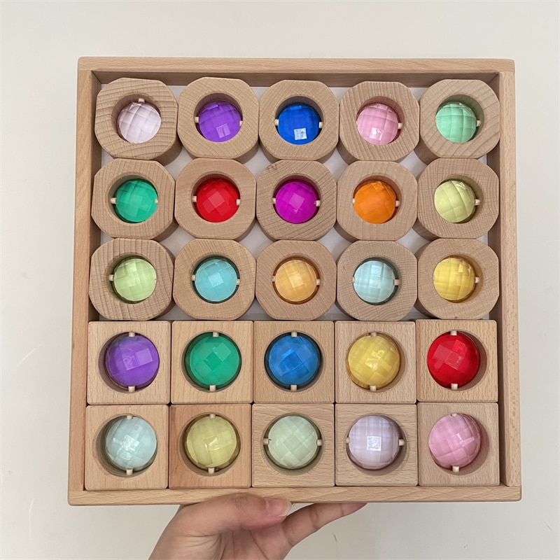 Acrylic Cubes Blocks Gem Blocks Kids Learning Color Light & Shadow Transmission Stacking Toys Baby Montessori Educational Toys