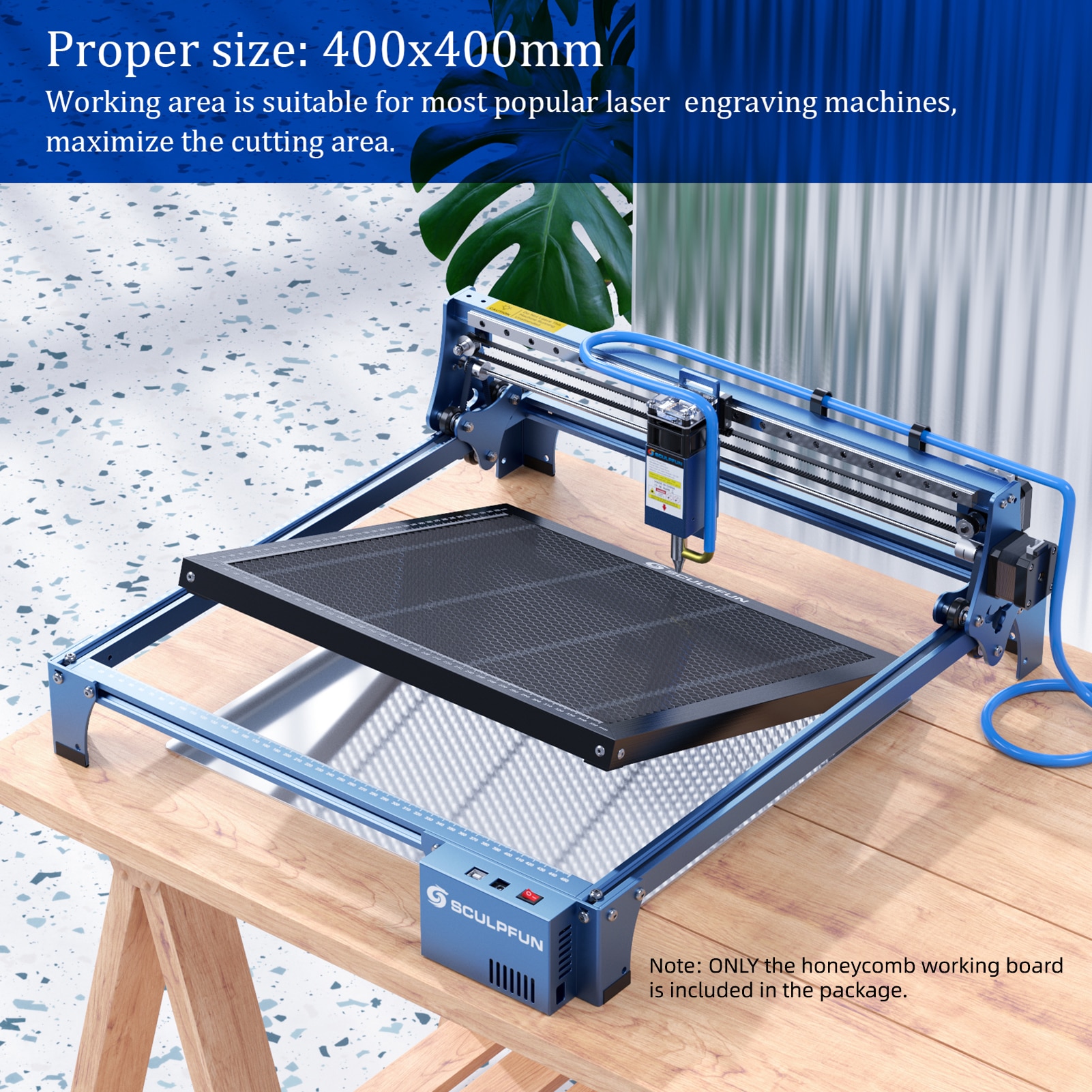 SCULPFUN Laser Cutting Honeycomb Working Table Board Steel Panel Platform for CO2 Diode Laser Engraver Cutting Machine 400x400mm