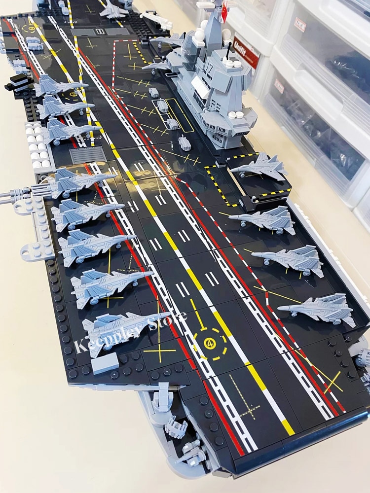 Sembo Block ShanDong Aircraft Carrier With LED Building Blocks Military Battleship Brick Weapon Warship Toys Warcraft Ship Boat