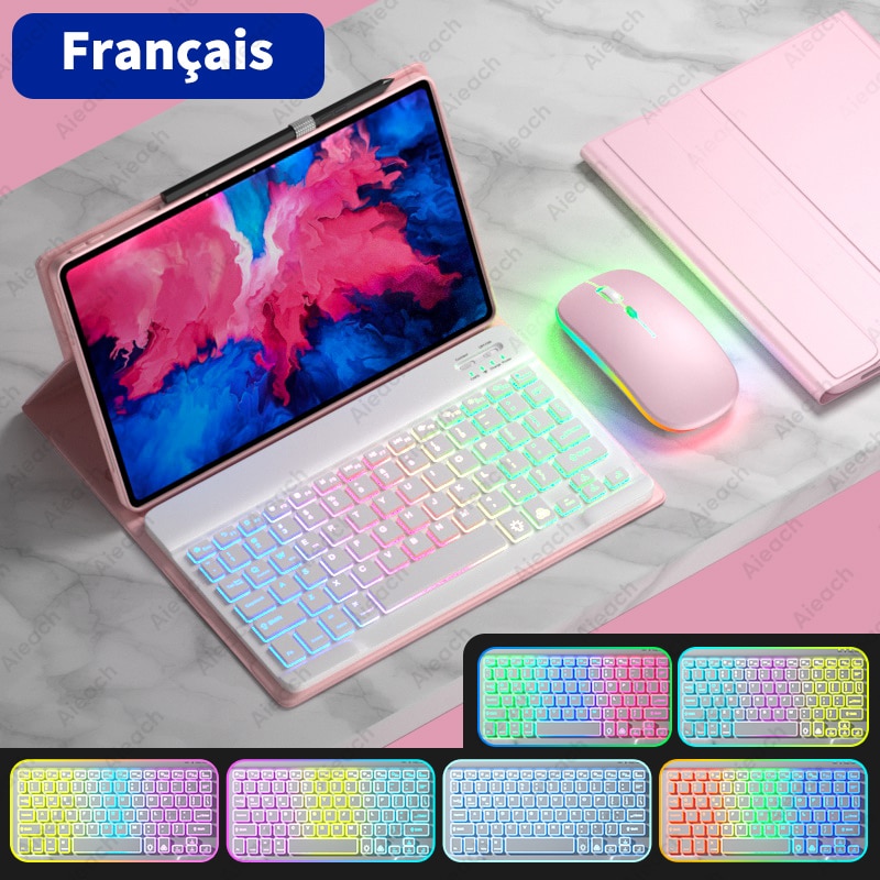 AIEACH Keyboard Case For Lenovo Tab P11 Pro P11 Plus P12 M10 3rd gen Case Bluetooth Keyboard Mouse Cover For Xiaoxin Pad 2022