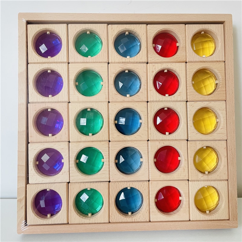 Acrylic Cubes Blocks Gem Blocks Kids Learning Color Light & Shadow Transmission Stacking Toys Baby Montessori Educational Toys