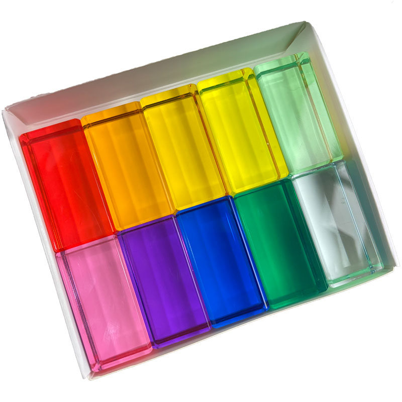 Acrylic Cubes Blocks Gem Blocks Kids Learning Color Light & Shadow Transmission Stacking Toys Baby Montessori Educational Toys
