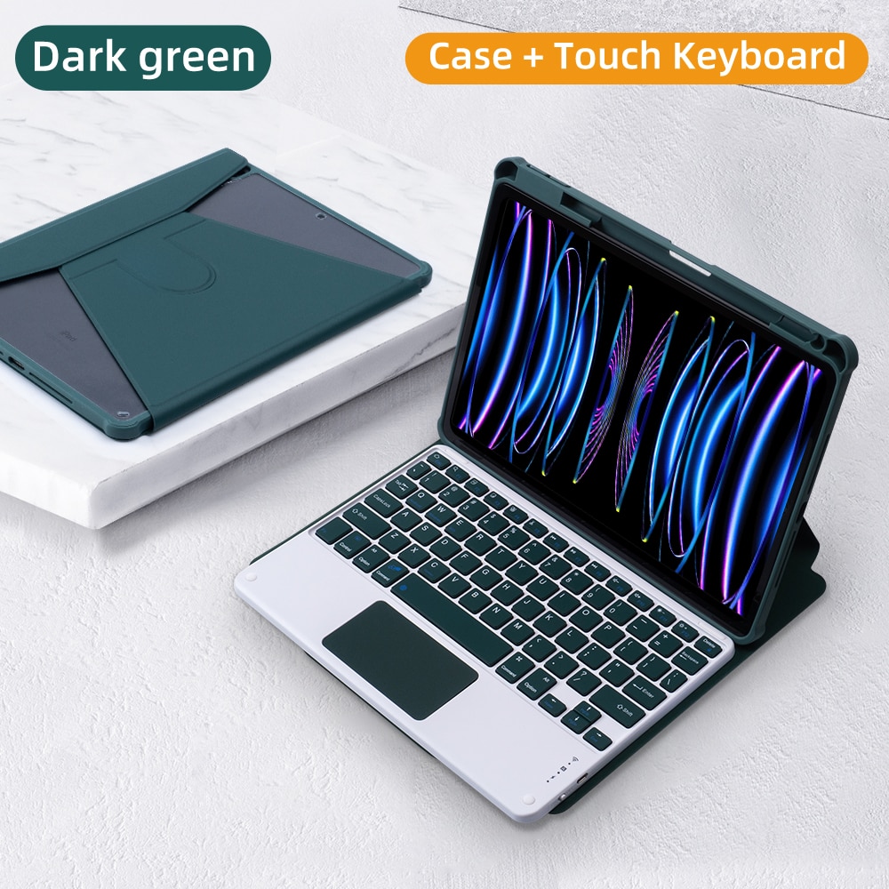For iPad Keyboard Case For iPad 10th Generation Case For iPad 10.2 9/8/7th Air 3 10.5 Pro Air 4 5 10.9 2018 to 2022 Pro 11 Cover