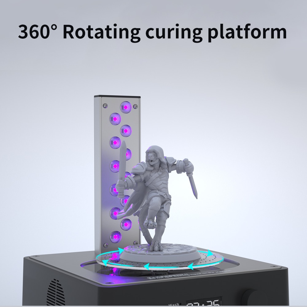 ANYCUBIC Wash & Cure 2.0 For Mars Photon Mono LCD SLA DLP 3D Printer Models UV Rotary Curing Resin Cleaning Machine 2 in 1