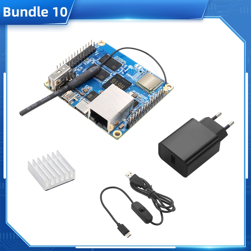 Orange Pi Zero 2 1GB RAM Allwinner H616  BT Wifi IR Receiver Optional Aluminum Case Power Supply HDMI-compatible Cable