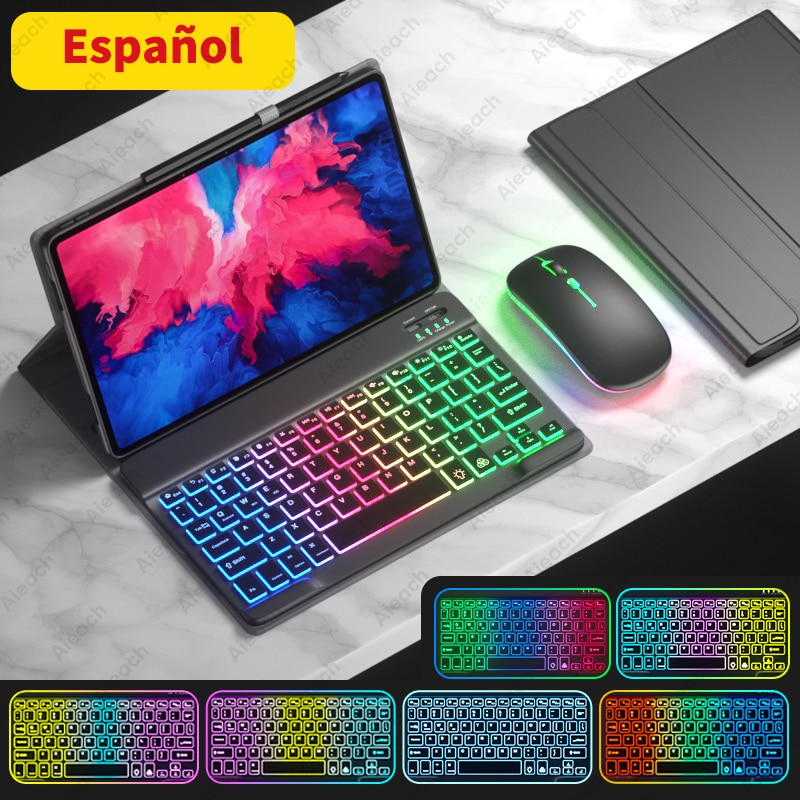 AIEACH Keyboard Case For Lenovo Tab P11 Pro P11 Plus P12 M10 3rd gen Case Bluetooth Keyboard Mouse Cover For Xiaoxin Pad 2022