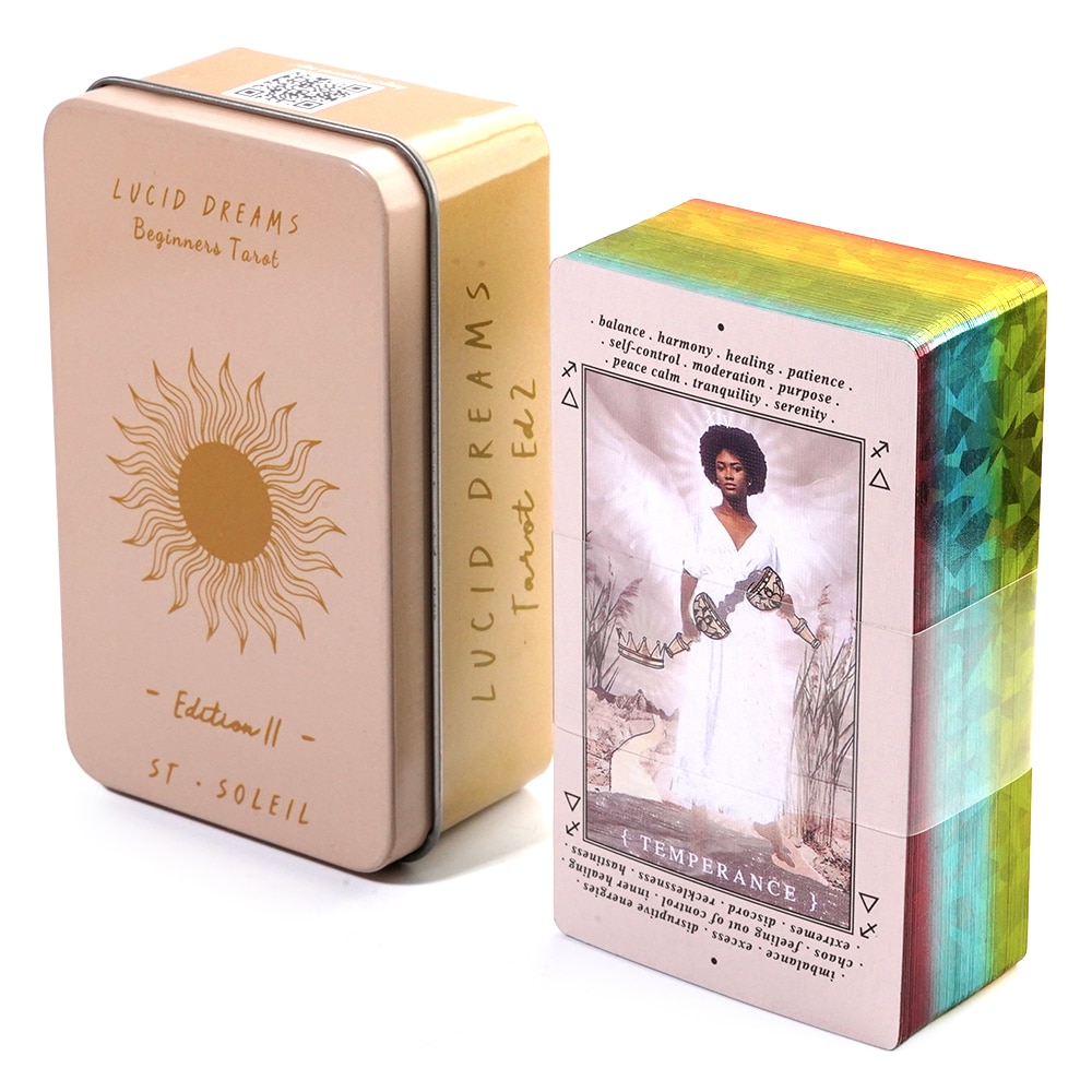 Lunalapin Tarot Luna Lapin Tarot Beginner in a Tin Metal Box High Quality 78 Card Gilded Edge Paper Booklet Based Rider Tarot
