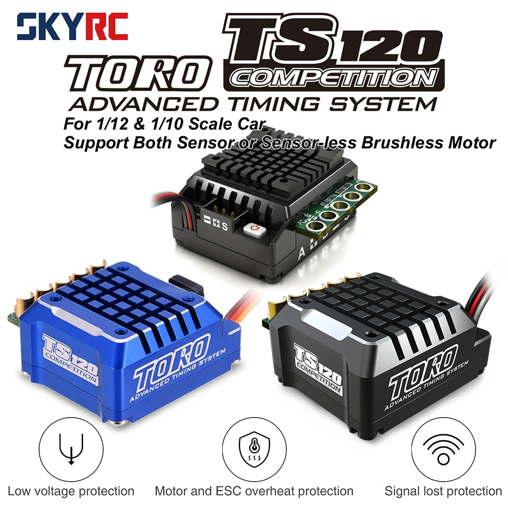 SKYRC TORO TS120 120A Brushless Sensored ESC Support 2-3S Lipo For 1/10 /1/12 RC Car RC ESC Sensored ESC