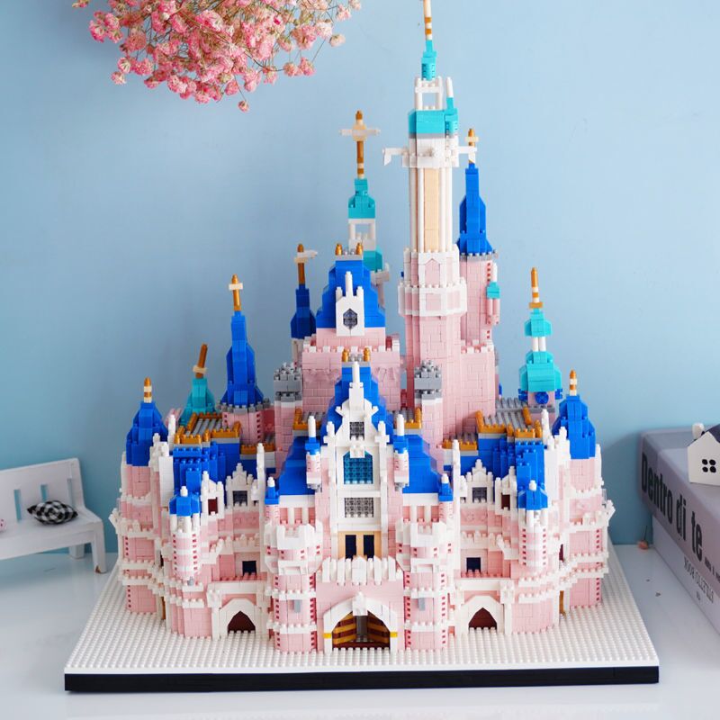 6300PCS Large Castle Building Blocks Pink Series Castle Church Bricks Adult High Difficulty Construction Toys Girls Gift