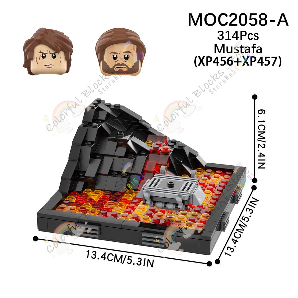 Interstellar Wars Movie Scenes MOC Building Blocks DIY Sci-Fi Mustafar Imperial Ship Action Figure Assemble Bricks Toys For Kids