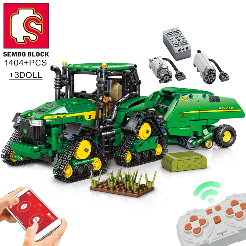 SEMBO BLOCK TECHNICAL City Remote Control RC Car Compatible MOC Building Blocks RC farmer Car Bricks Children Boys Gifts Toys