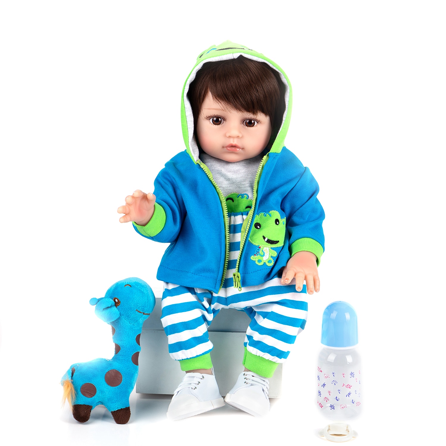 Baby doll Reborn Doll Silicone Body Can Take Bath With Pacifier Magnetic Christmas Gifts For Children Send From Brasi