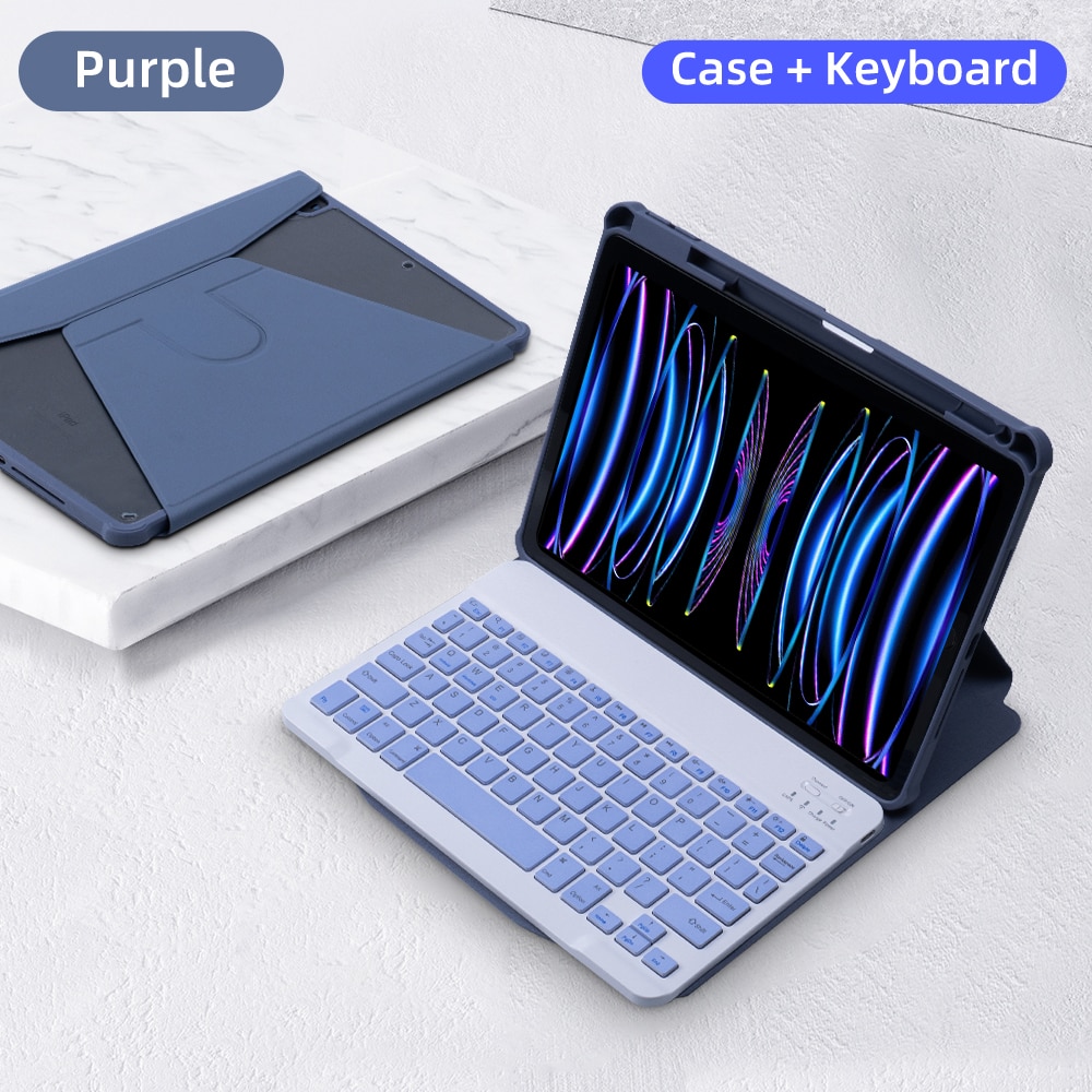 For iPad Keyboard Case For iPad 10th Generation Case For iPad 10.2 9/8/7th Air 3 10.5 Pro Air 4 5 10.9 2018 to 2022 Pro 11 Cover