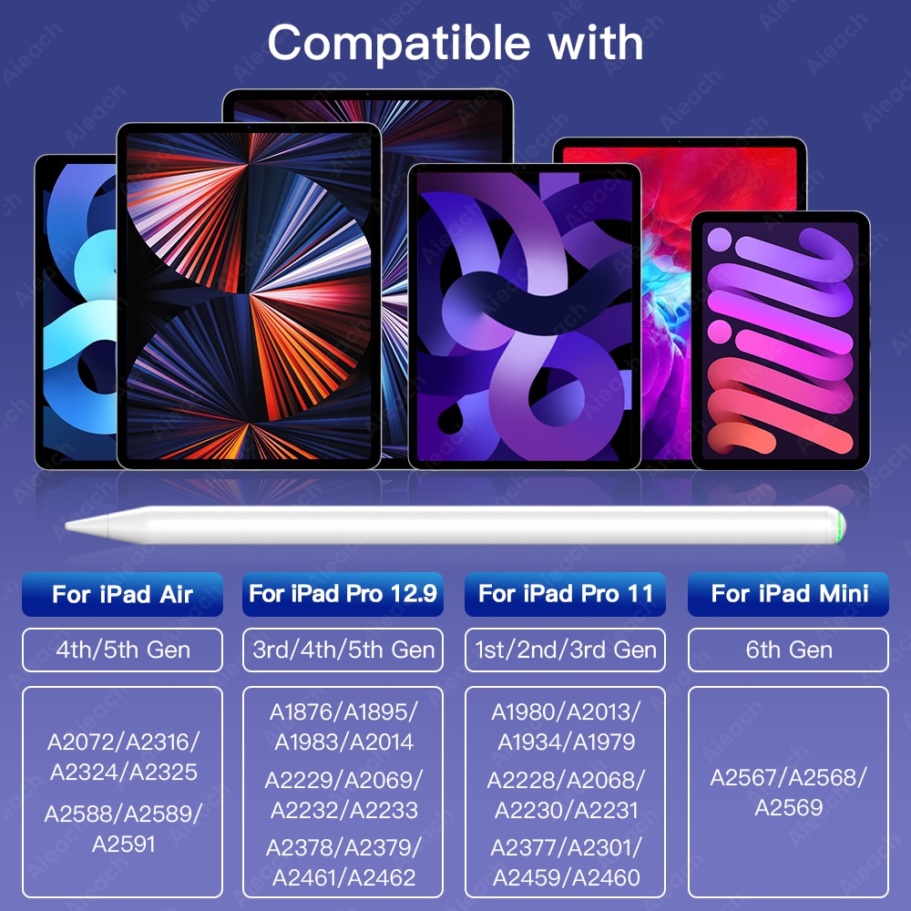 For Apple Pencil 2 1 28th Gen iPad Pen Stylus with Wireless Pairing & Charging iPencil Drawing Pen For iPad Air 4 5 Pro 11 12.9