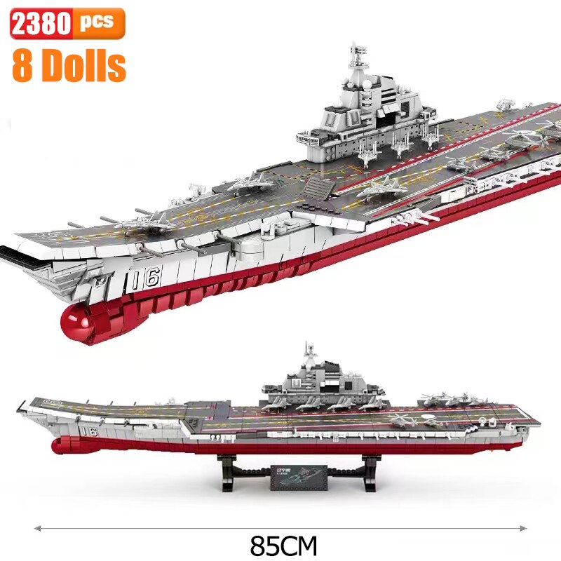 Sembo Block ShanDong Aircraft Carrier With LED Building Blocks Military Battleship Brick Weapon Warship Toys Warcraft Ship Boat
