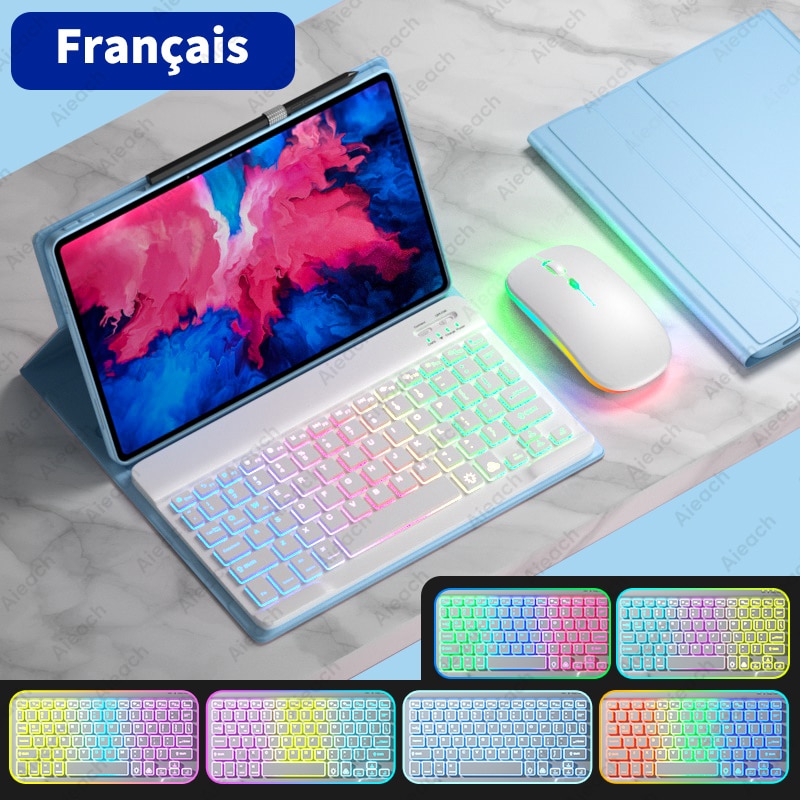 AIEACH Keyboard Case For Lenovo Tab P11 Pro P11 Plus P12 M10 3rd gen Case Bluetooth Keyboard Mouse Cover For Xiaoxin Pad 2022