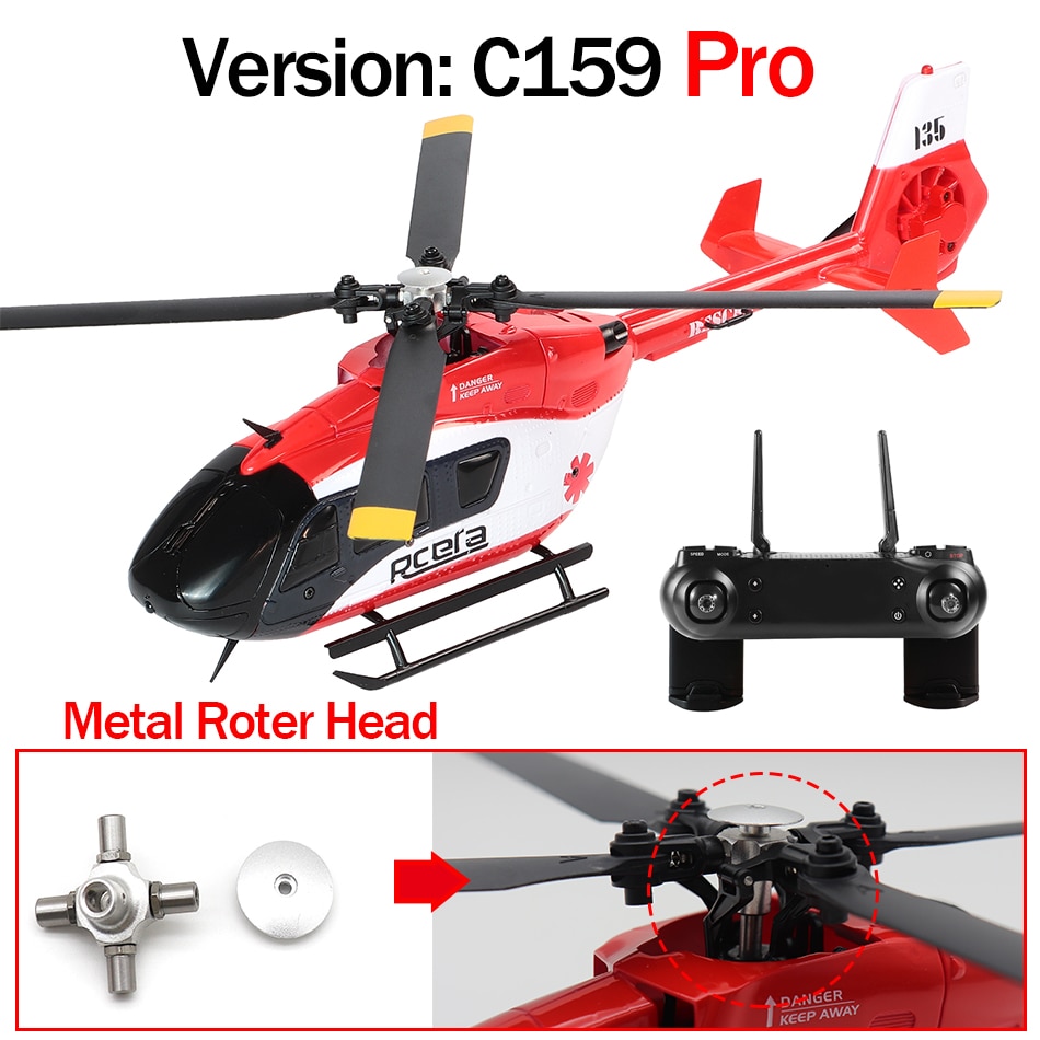 EC-135 Scaled 100 Size 4 Channels Gyro Stabilized RC Helicopter for Adults Professional Beginner Remote Control Hobby Toys - RTF