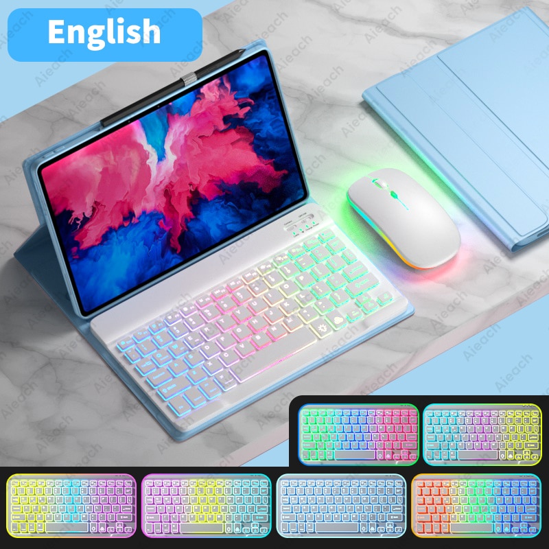 AIEACH Keyboard Case For Lenovo Tab P11 Pro P11 Plus P12 M10 3rd gen Case Bluetooth Keyboard Mouse Cover For Xiaoxin Pad 2022