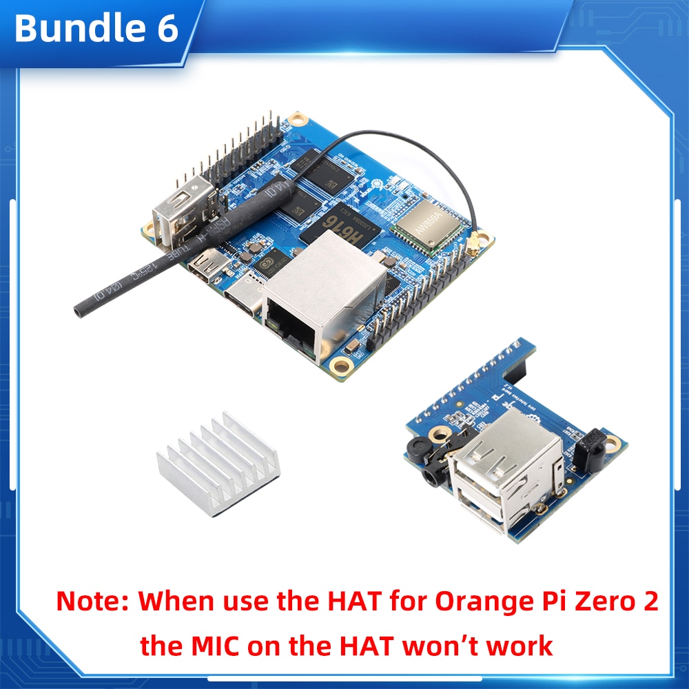 Orange Pi Zero 2 1GB RAM Allwinner H616  BT Wifi IR Receiver Optional Aluminum Case Power Supply HDMI-compatible Cable