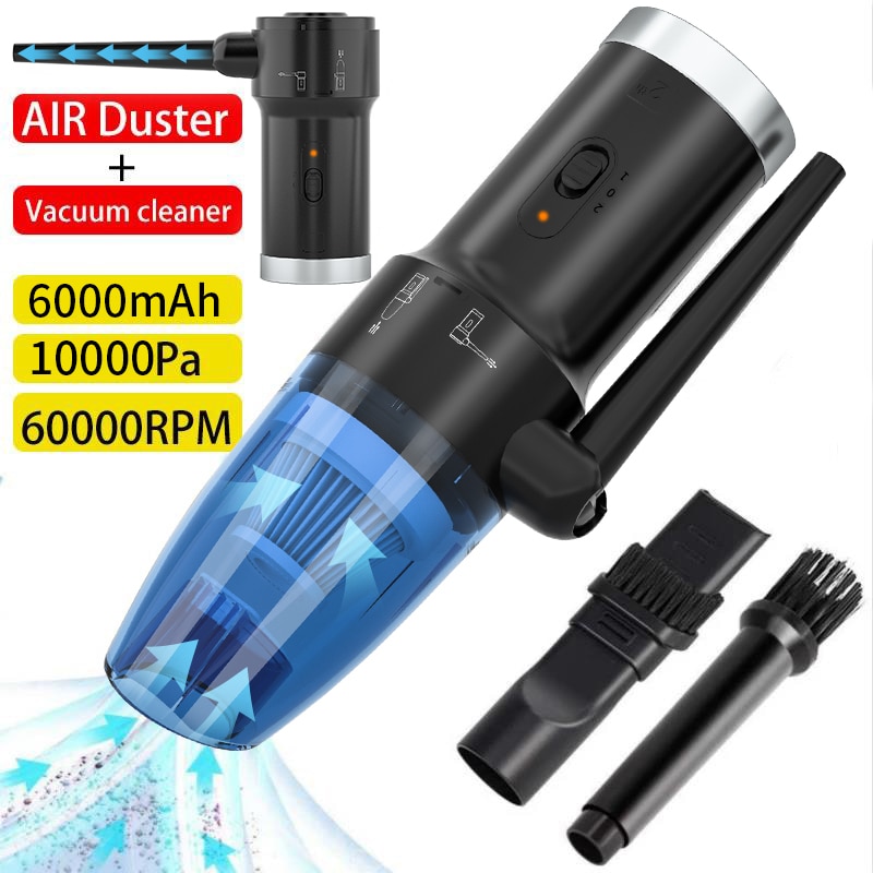 Cordless Air Duster & Vacuum Cleaner for Car 2-in-1,Handheld Electric Air Blower,Powerful Cleaning for Computer Keyboard Sofa