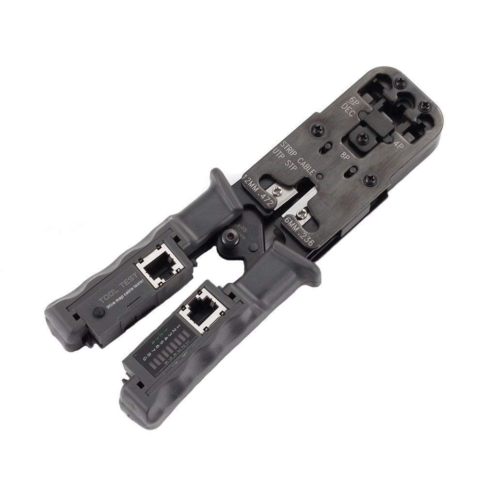 2 in 1 RJ45 Network LAN Cable Crimper Pliers Cutting Tool Cable Tester Cable Pliers 6P/8P Wire Cutter Tool Test Crimping Pliers