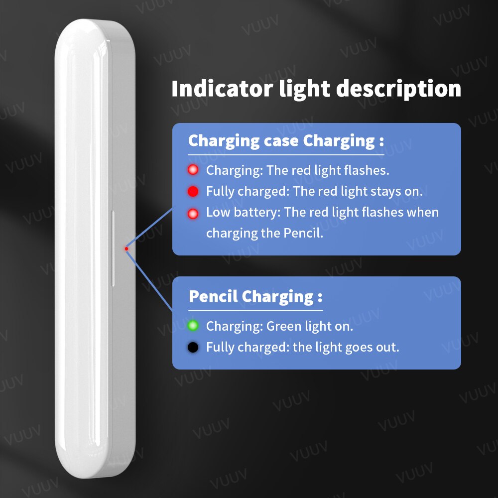 VUUV Pencil Charger For Apple Pencil 2, Charger Case For Apple Pencil 2nd Magnetic Wireless Charging Case With 400mAh Power Bank
