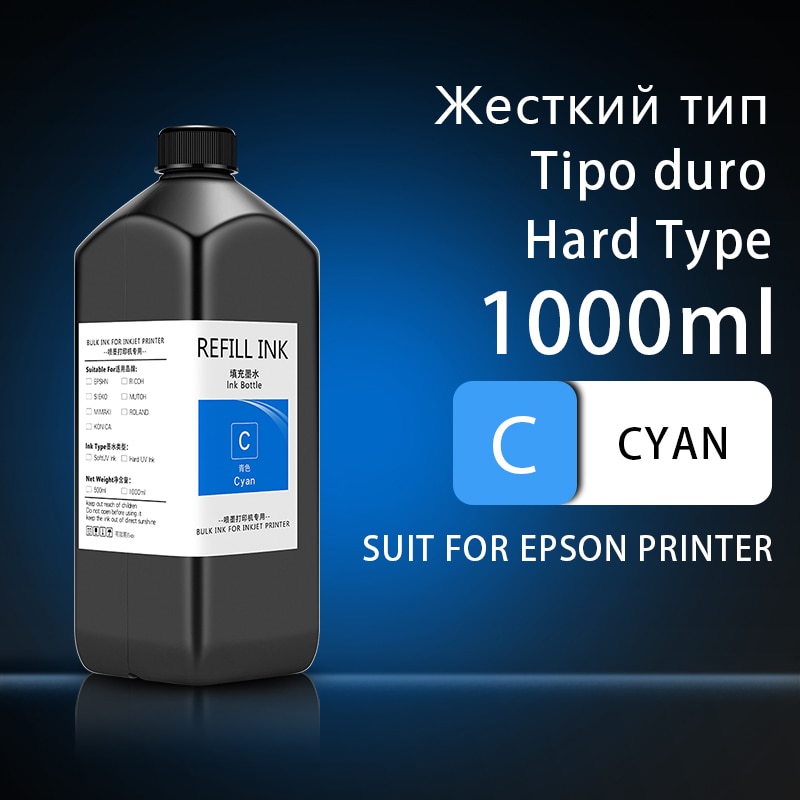 1000ML UV Curing Ink For Epson XP600 TX800 XP-600 TX-800 L800 L805 L1800 R290 R300 1390 1400 1410 1430 DX5 DX7 DX10 UV Printer