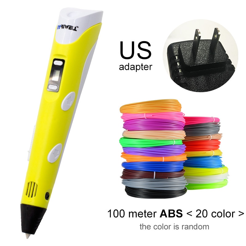 Myriwell 3D Pen LED Screen DIY 3D Printing Pen 100m ABS Filament Creative Toy Gift For Kids Design Drawing