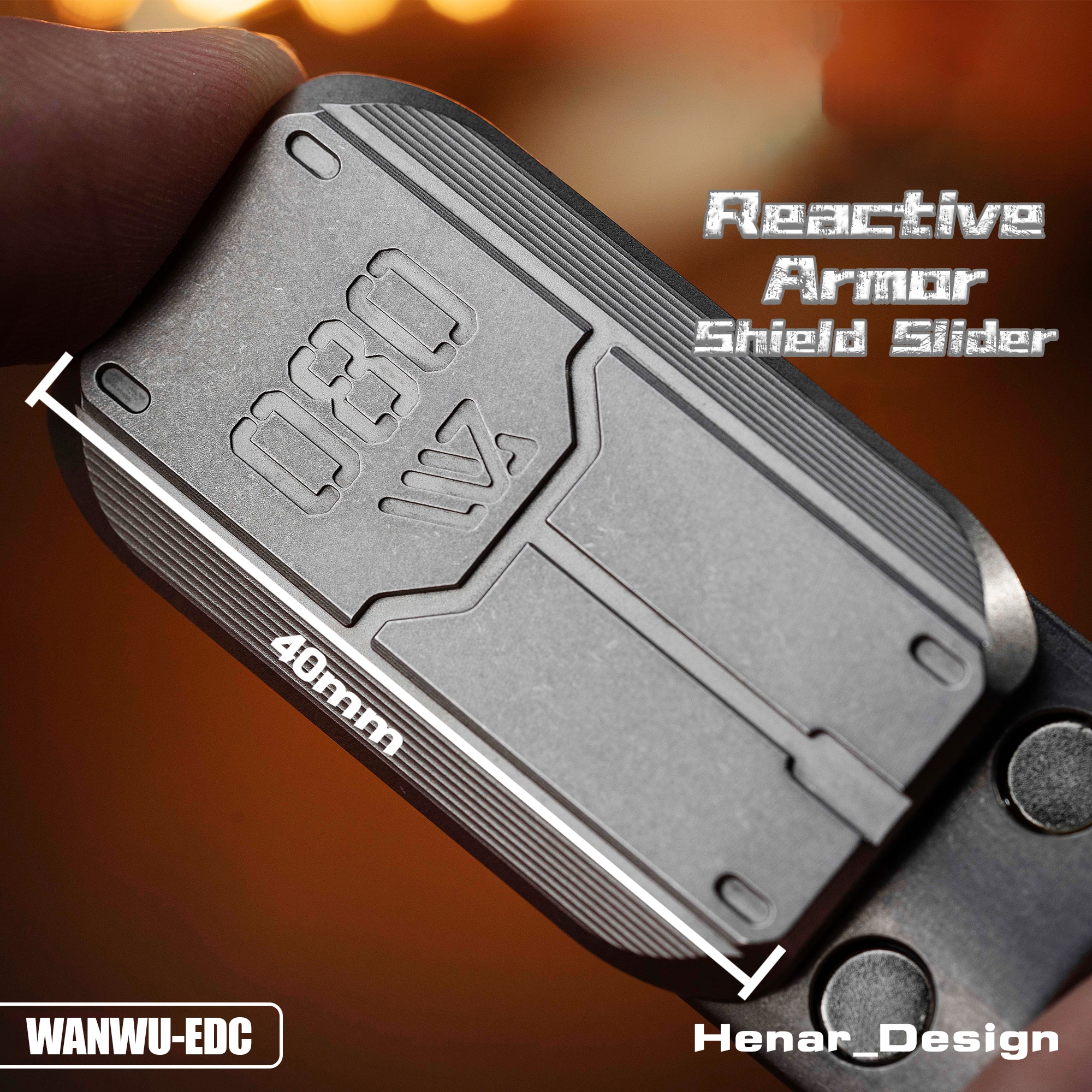 WANWU-EDC Reactive Armor Shield Slider Defense Tungsten Copper Moon Surface Stonewashed Tech EDC Adult Decompression Toy