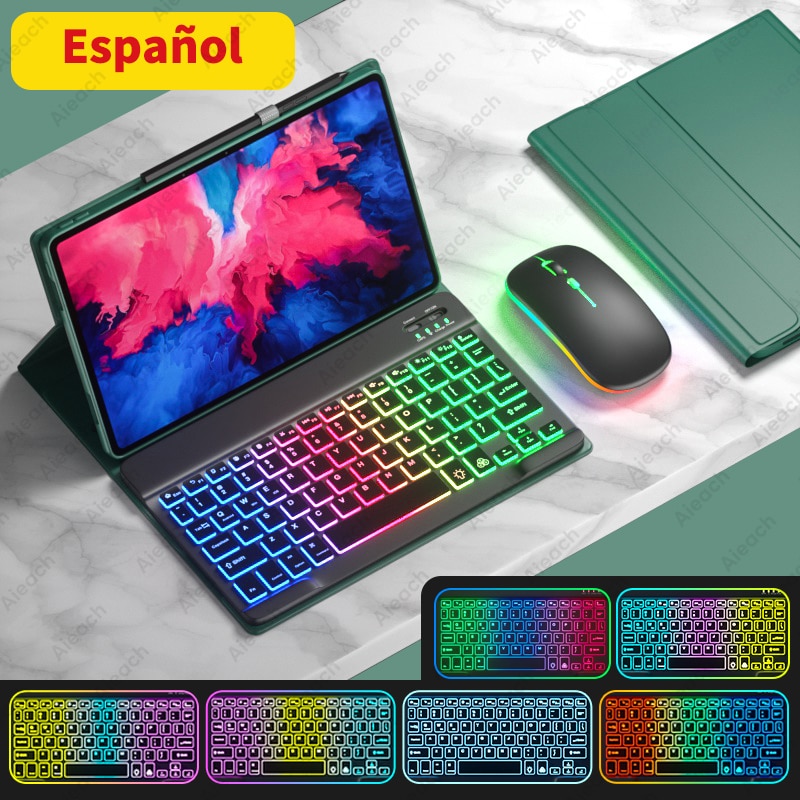AIEACH Keyboard Case For Lenovo Tab P11 Pro P11 Plus P12 M10 3rd gen Case Bluetooth Keyboard Mouse Cover For Xiaoxin Pad 2022
