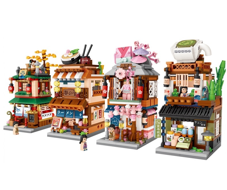 4pcs/set LOZ Street mini Blocks Kids Building Toys Girls Puzzle Holiday Gift 1621-1624 1625-1628 1629-1632 1633-1636 1653-1656