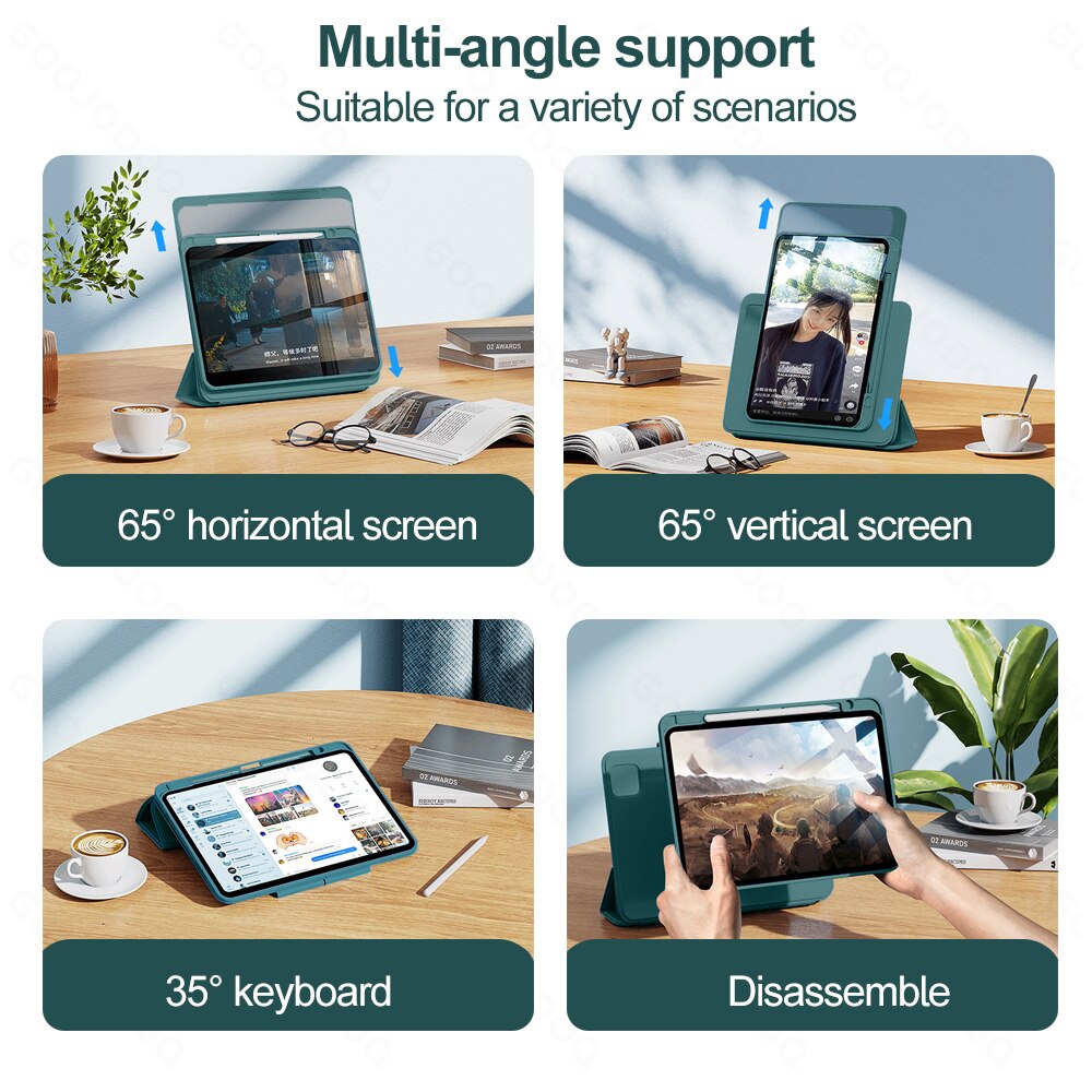 For iPad Air 5 case For iPad Air 4 5 For iPad Pro 11 10.2 7 8 9th Generation Case Funda 9 Generation Detachable Back Shell