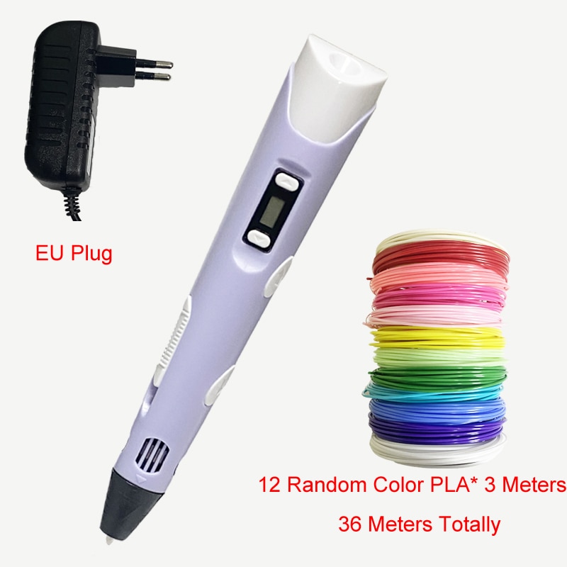3D Printing Pen 3D Pen OLED Display With 12 Color PLA/ABS Filaments 3D Drawing Printer For Kids/Adults Creative Design Drawing
