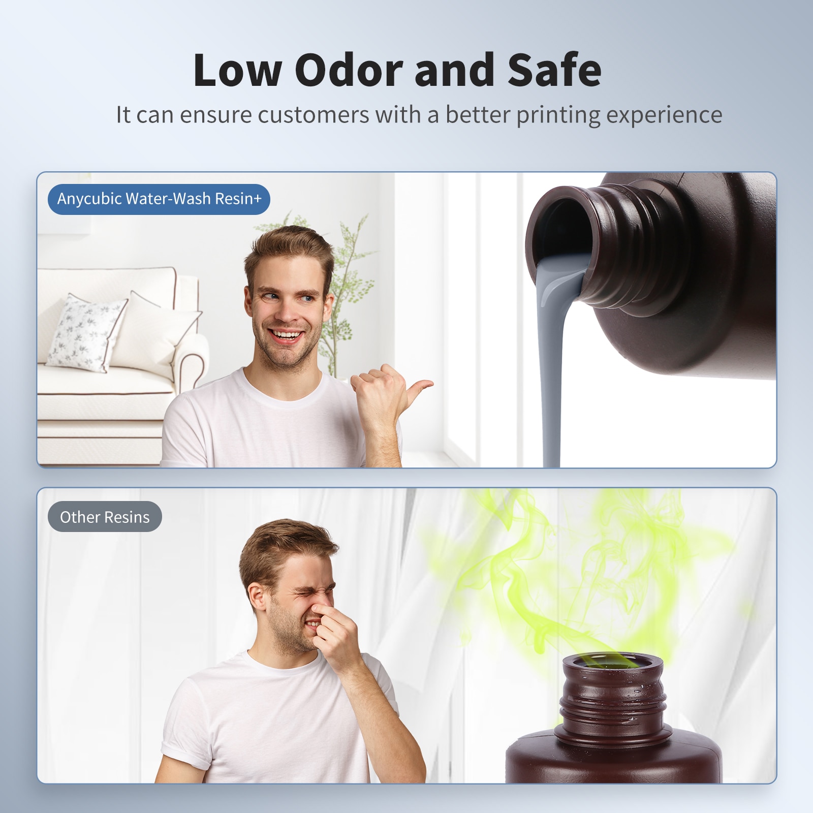 ANYCUBIC Water-Wash 3D Printer Resin  Water-Washable High Precision Low odor And Low Viscosity for LCD resin 3D printers Photon