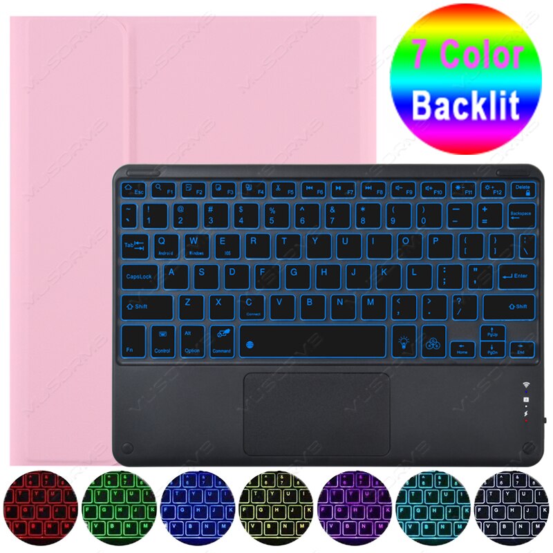 Magic Case Keyboard for Samsung Tab A8 A7 S6 Lite 2022 Touchpad Backlit Tab S8 S7+ S7 FE S8+ Plus S8 Ultra Portuguese Korean