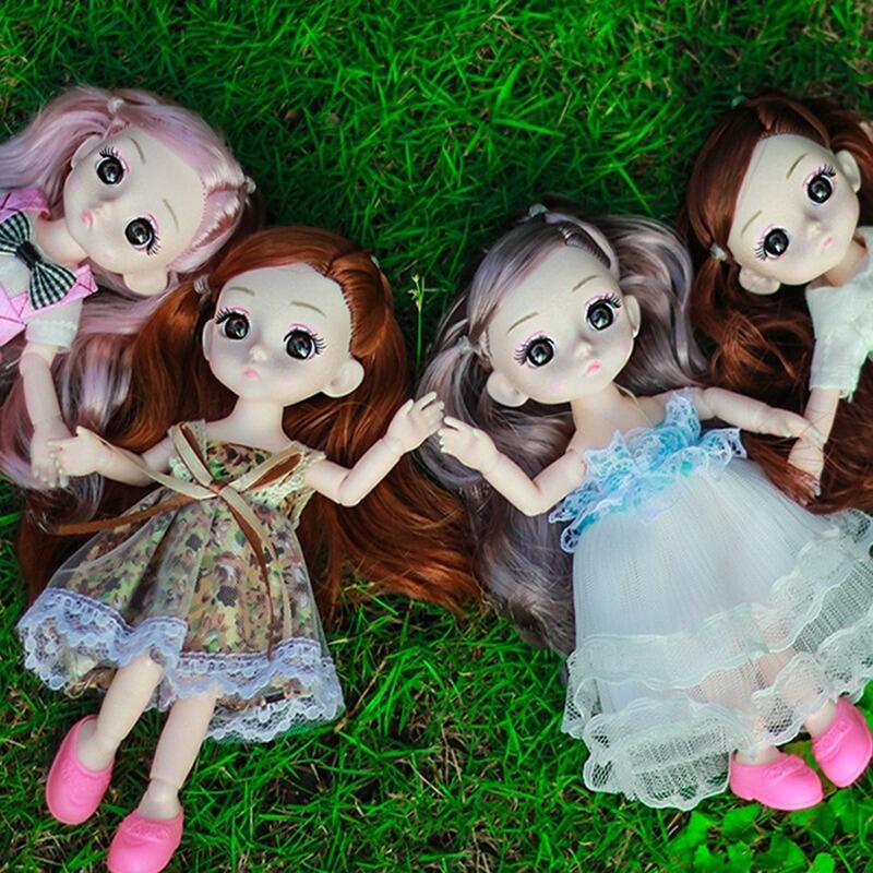 8pcs/Set BJD Jointed Doll 16cm13 Ball Joints Fashion Dolls With Full Set Clothes Dress Up Girl Toy Birthday Gift