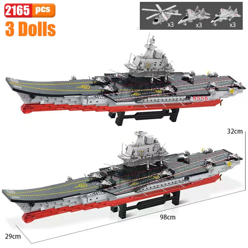 Sembo Block ShanDong Aircraft Carrier With LED Building Blocks Military Battleship Brick Weapon Warship Toys Warcraft Ship Boat