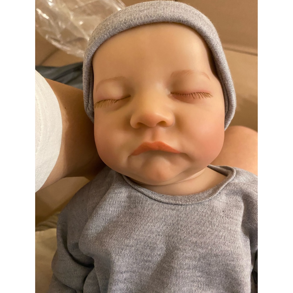17Inch Lifelike Finished Bebe Reborn Full Vinyl Boy Body Washable Doll Levi Awake or Sleeping Toy Figure For Girls Surprise Gift
