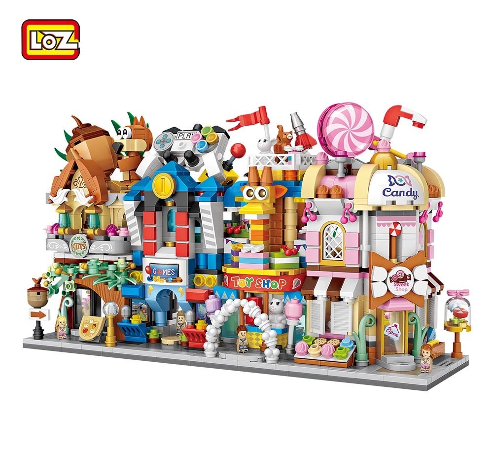 4pcs/set LOZ Street mini Blocks Kids Building Toys Girls Puzzle Holiday Gift 1621-1624 1625-1628 1629-1632 1633-1636 1653-1656