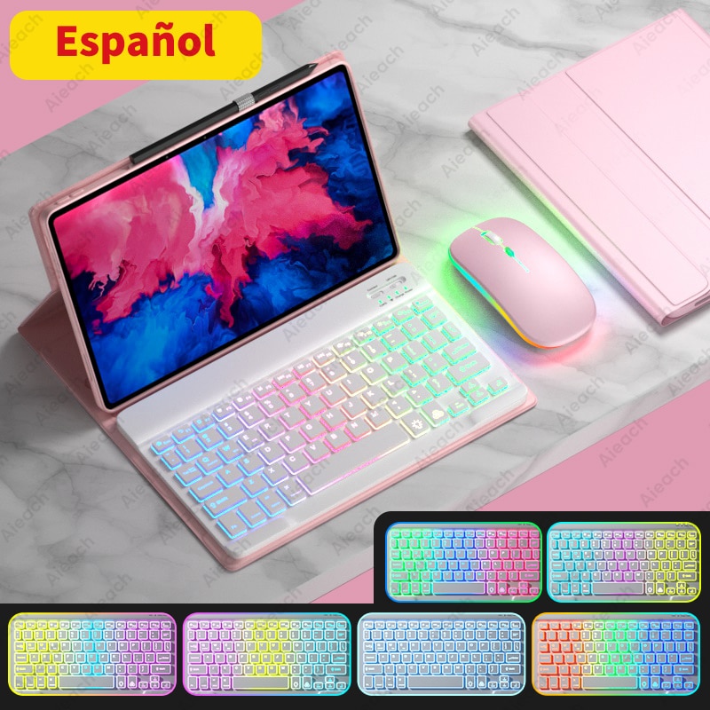 AIEACH Keyboard Case For Lenovo Tab P11 Pro P11 Plus P12 M10 3rd gen Case Bluetooth Keyboard Mouse Cover For Xiaoxin Pad 2022