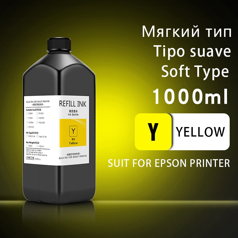1000ML UV Curing Ink For Epson XP600 TX800 XP-600 TX-800 L800 L805 L1800 R290 R300 1390 1400 1410 1430 DX5 DX7 DX10 UV Printer