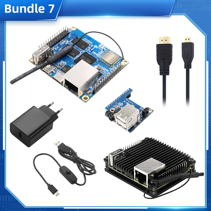 Orange Pi Zero 2 1GB RAM Allwinner H616  BT Wifi IR Receiver Optional Aluminum Case Power Supply HDMI-compatible Cable
