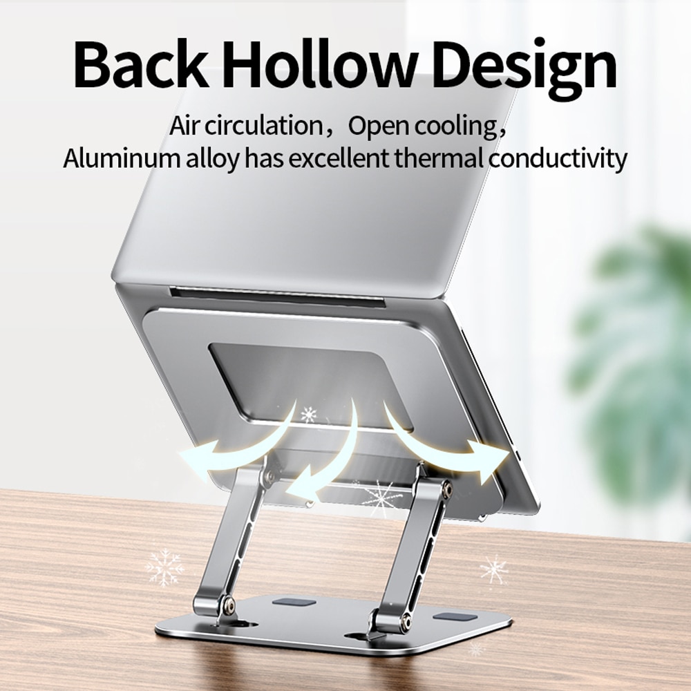 Laptop Stand Adjustable Aluminum Alloy Notebook Stand Compatible With 10-17 Inch Laptop Portable Fold Laptop Riser Holder