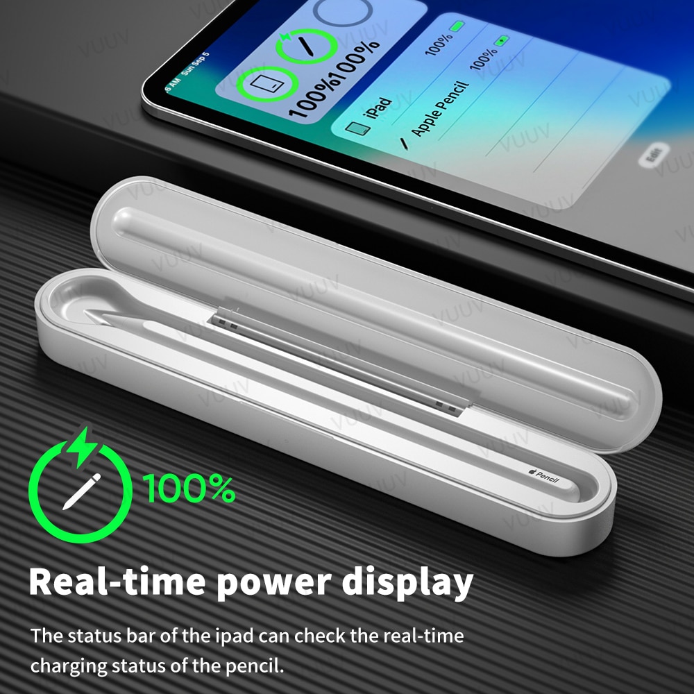 VUUV Pencil Charger For Apple Pencil 2, Charger Case For Apple Pencil 2nd Magnetic Wireless Charging Case With 400mAh Power Bank